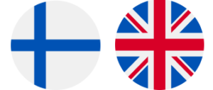 Finnish flag and UK flag